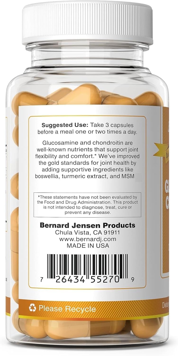 Glucosamine Chondroitin Plus Supplement with MSM and Turmeric - 90 Capsules for Joint Support and Mobility