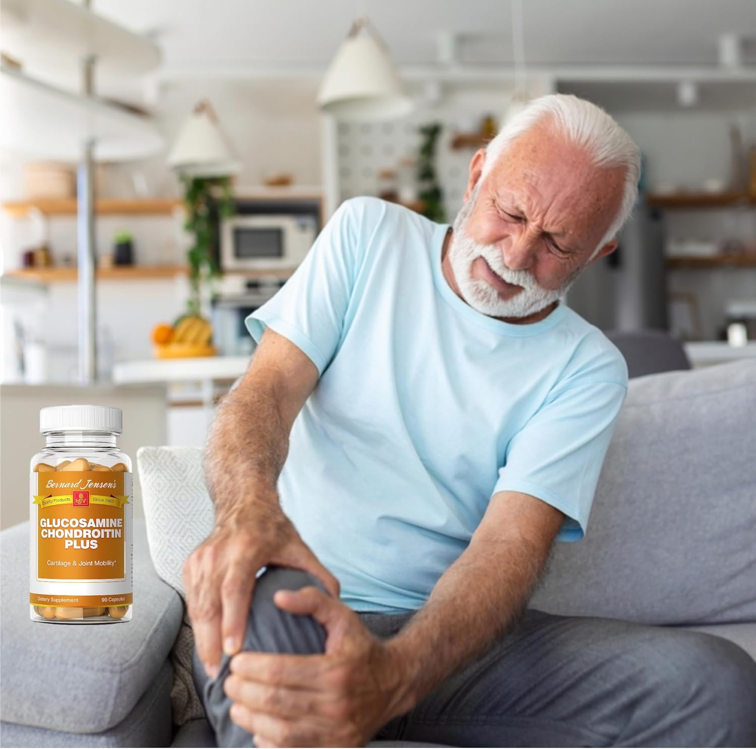 Glucosamine Chondroitin Plus Supplement with MSM and Turmeric - 90 Capsules for Joint Support and Mobility