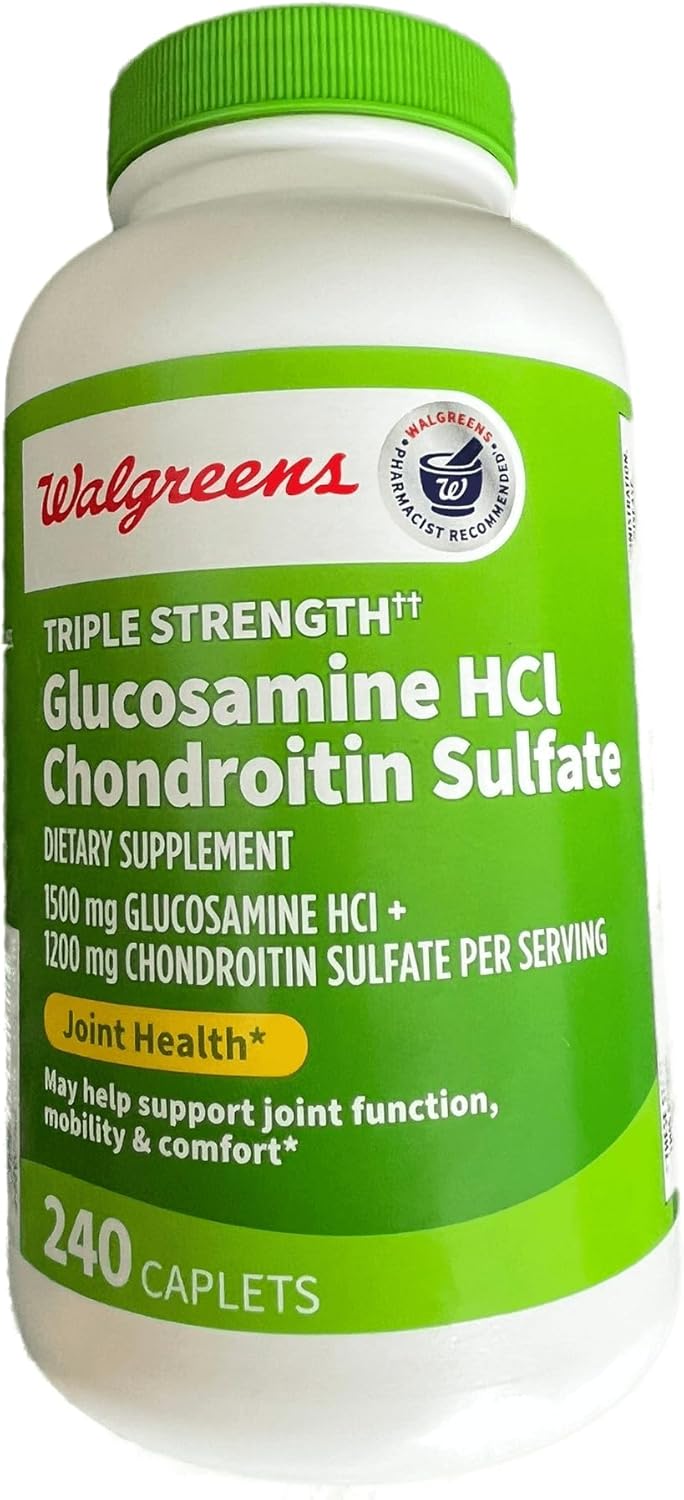 Glucosamine Chondroitin Triple Strength Caplets - 1500mg Glucosamine HCL, 1200mg Chondroitin - 240 Count