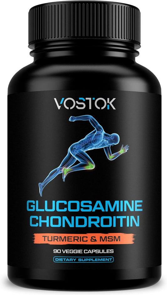 Glucosamine Chondroitin with Turmeric MSM Boswellia - Joint Support for Men and Women - Healthy Joint Structure & Function - Non-GMO - 90 Capsules