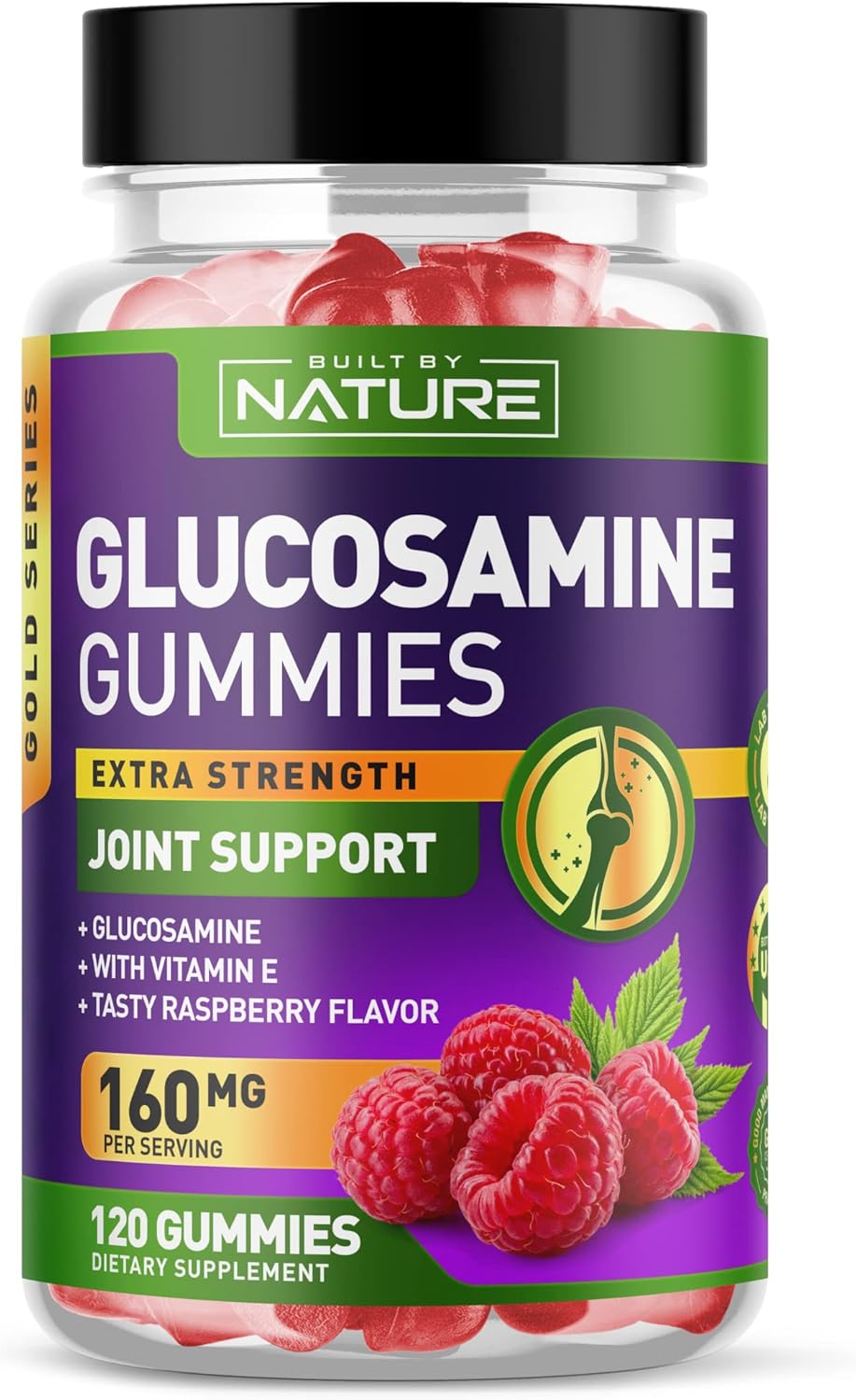 Glucosamine Gummies with Vitamin E - Advanced Joint Support Supplement, High Antioxidant Potency, Non GMO, 120 Gummies
