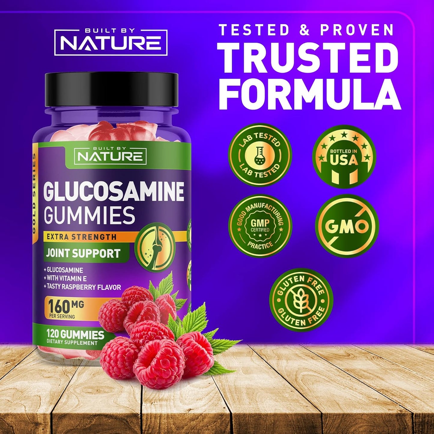 Glucosamine Gummies with Vitamin E - Advanced Joint Support Supplement, High Antioxidant Potency, Non GMO, 120 Gummies