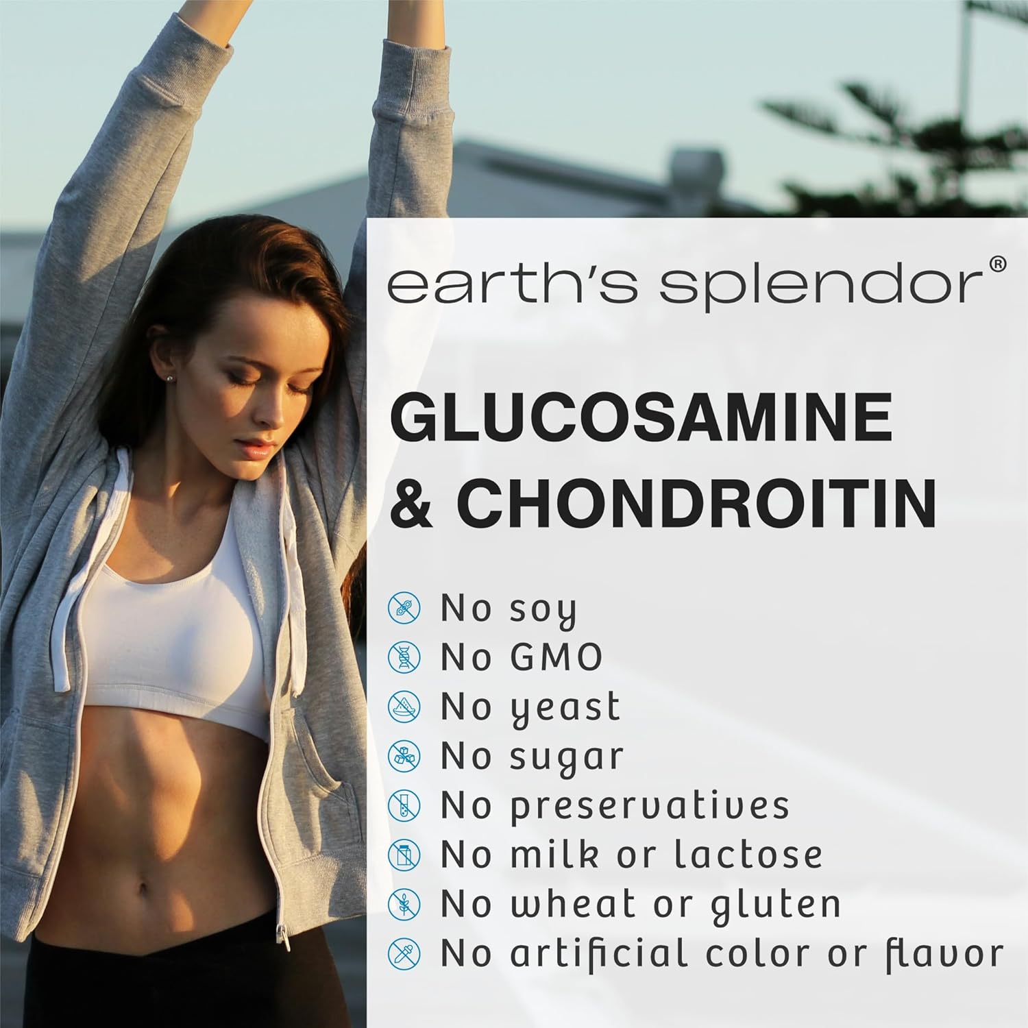 Glucosamine HCI 1500mg Chondroitin Sulfate 1200mg Supplement for Joint Health - 120 Capsules, Men & Women, Supports Daily Function