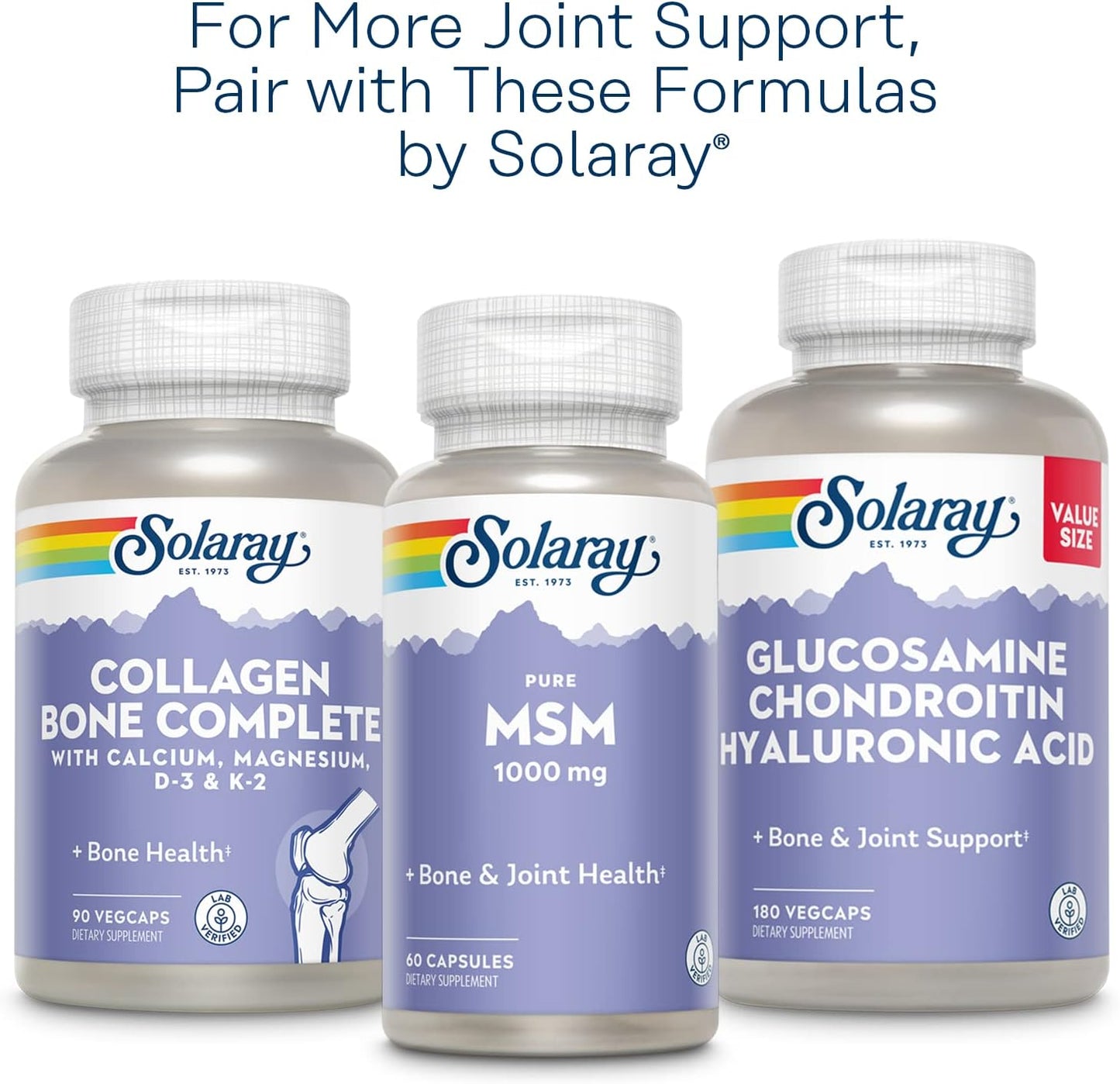 Glucosamine Sulfate Joint Support Supplement with Turmeric & Boswellia - 1500mg, 60 VegCaps, 30 Servings, 60-Day Guarantee
