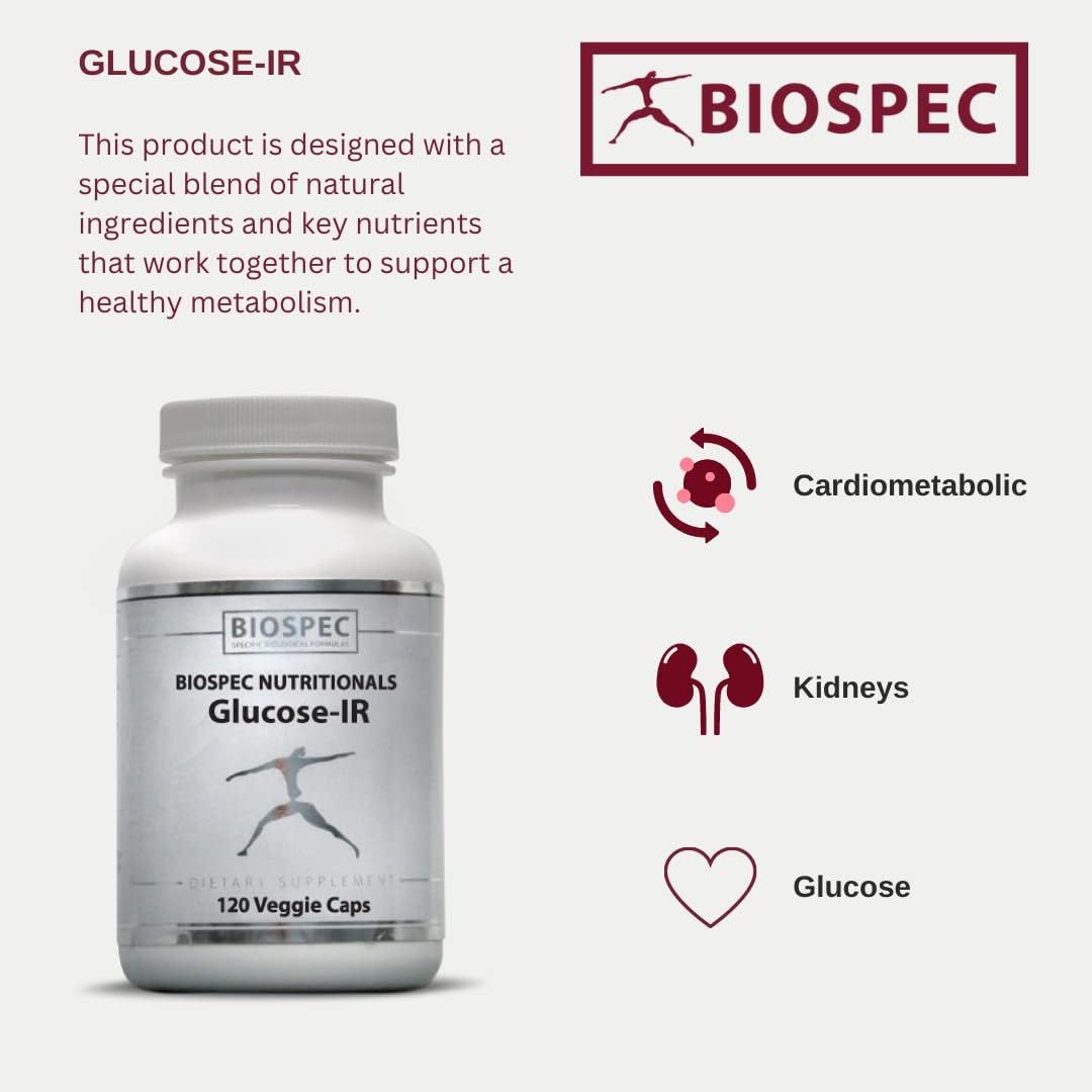 Glucose-IR Supplement with Cinnamon Extract, Chromium, Berberine, and Biotin - 120 Capsules