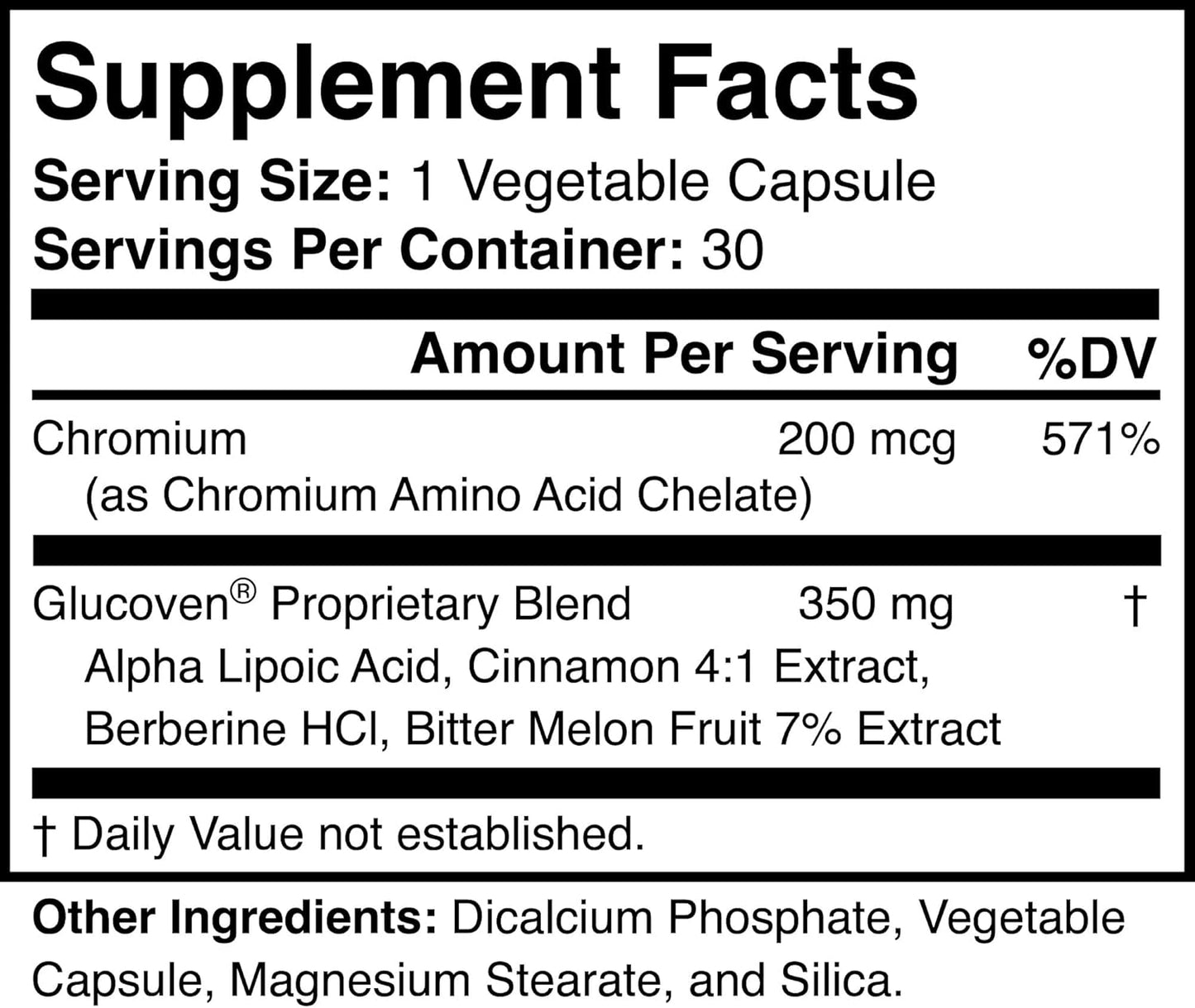Glucoven Natural Metabolic Support Supplement - Non-GMO, Vegan, Gluten-Free Formula