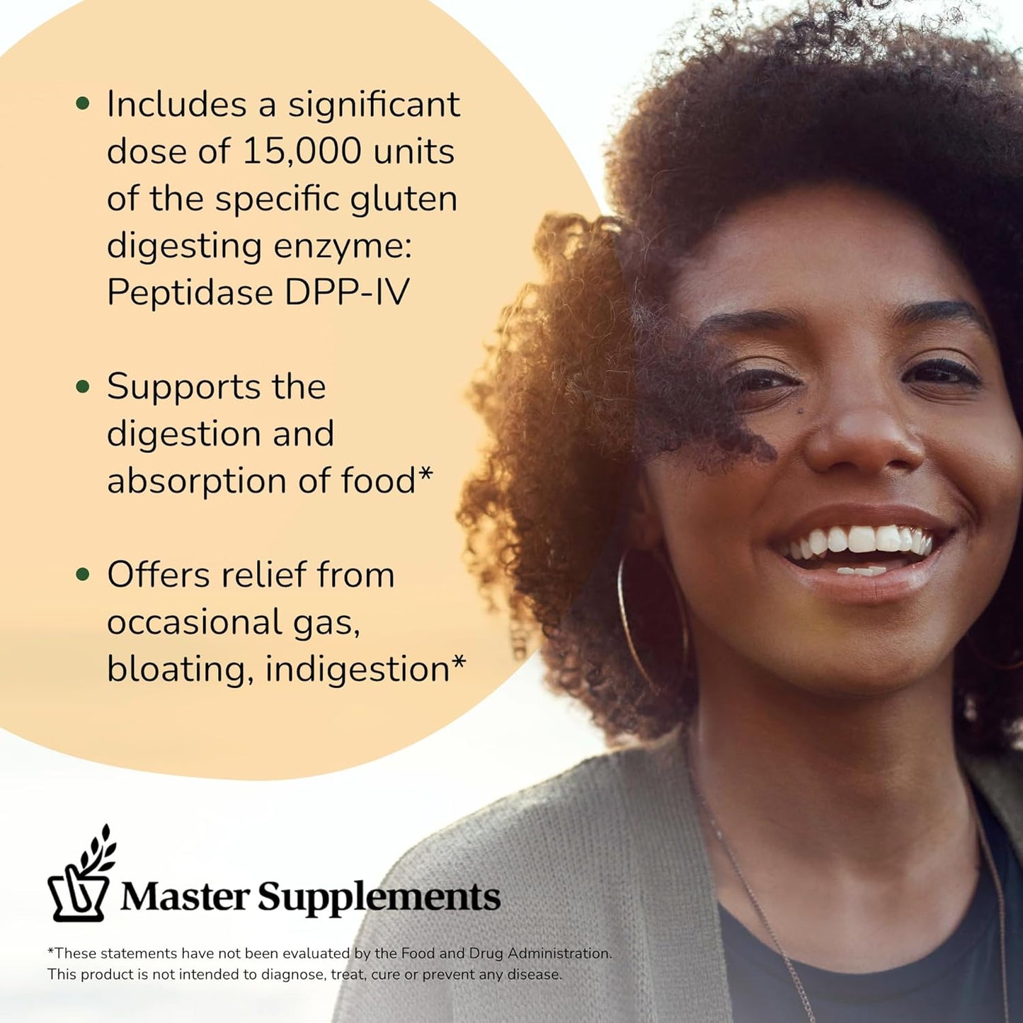 GlutaStim Gluten Digestion Support Supplement - 30 Capsules - Vegan & Gluten Free - Relieves Gas & Bloating - 30 Servings