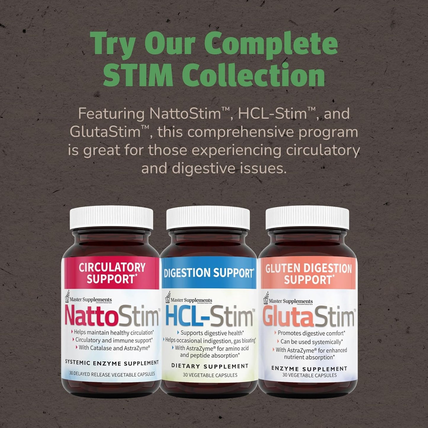 GlutaStim Gluten Digestion Support Supplement - 30 Capsules - Vegan & Gluten Free - Relieves Gas & Bloating - 30 Servings