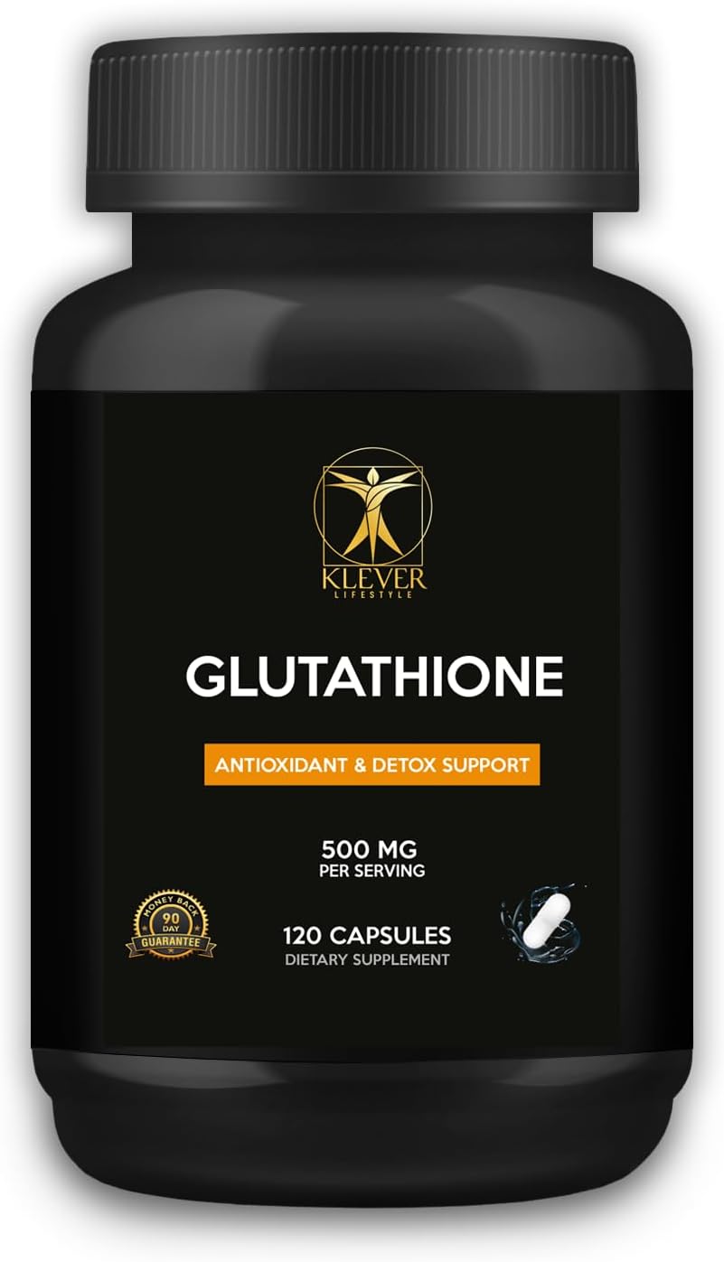 Glutathione Antioxidant Supplement for Cellular Health, Detox, Tissue Repair, Immunity - 120 Capsules, 500mg