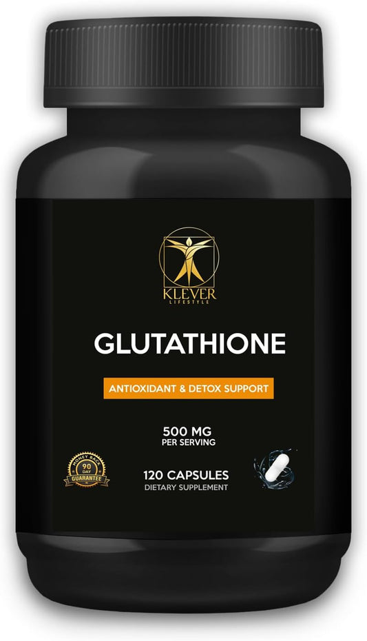 Glutathione Antioxidant Supplement for Cellular Health, Detox, Tissue Repair, Immunity - 120 Capsules, 500mg