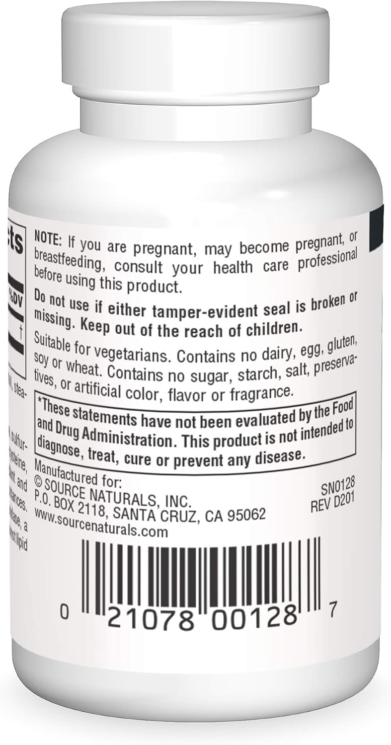 Glutathione Supplement for Liver Support by Source Naturals - 30 Tablets, 50mg