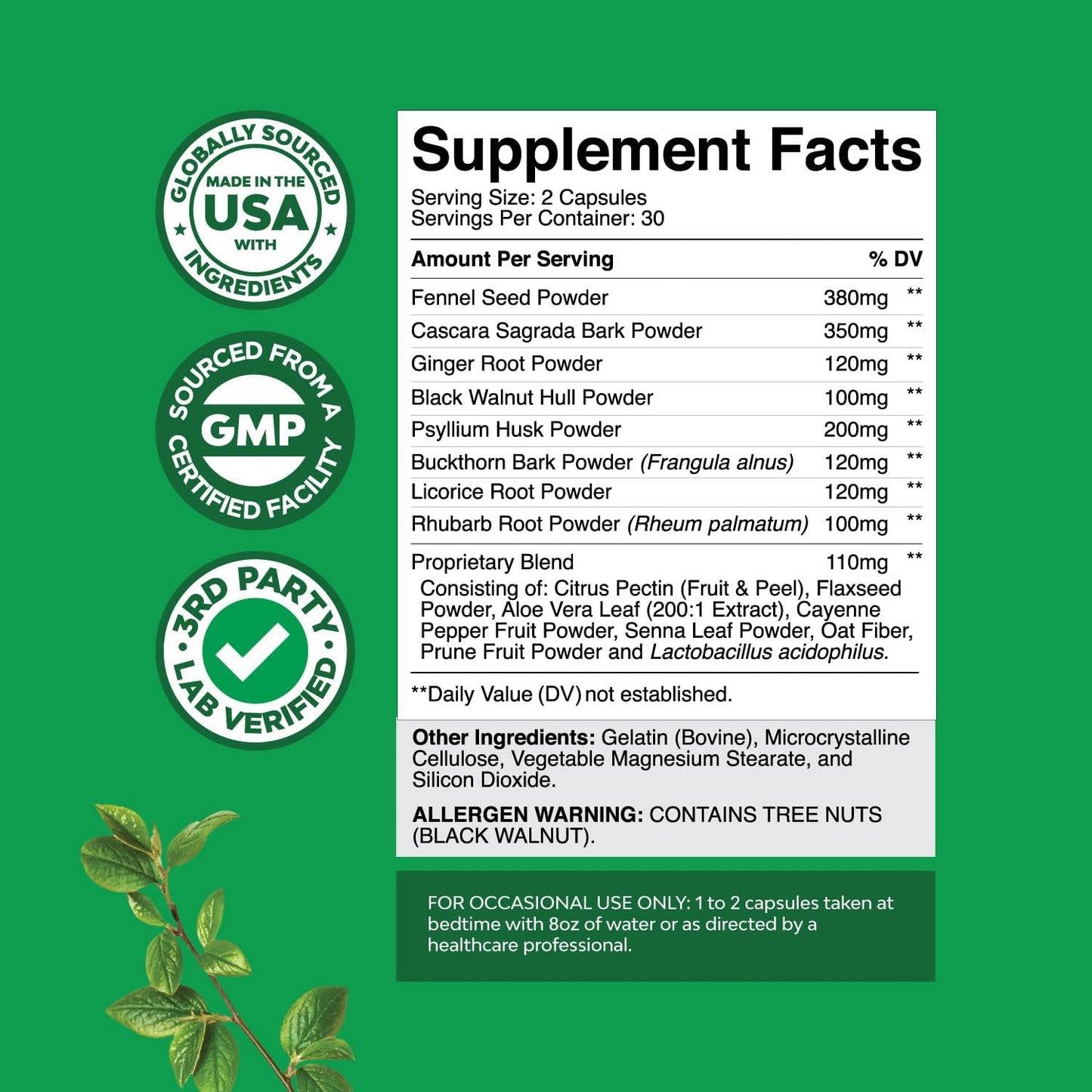 Glutathione Supplement with Glutamic Acid & Colon Cleanser Capsules for Gut Health