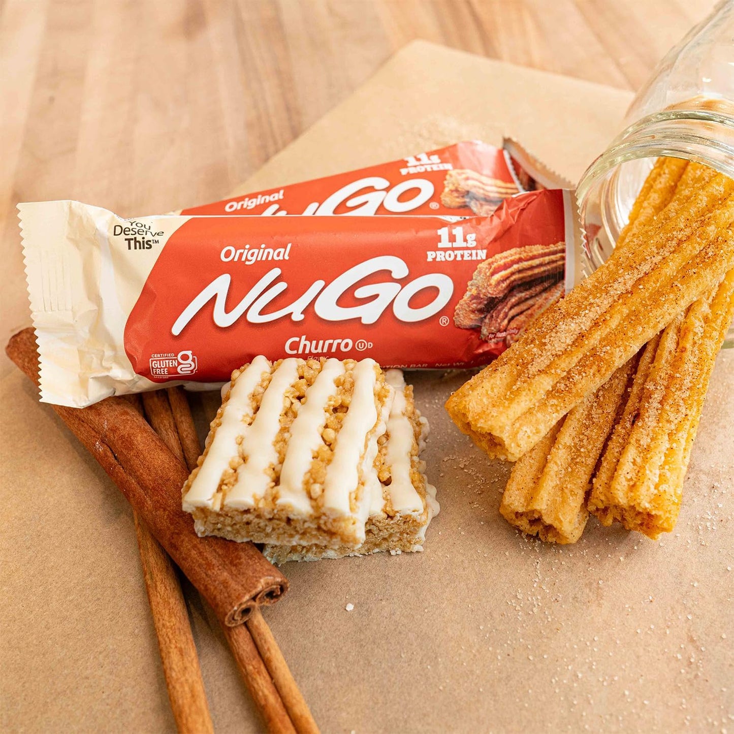 Gluten Free Churro Protein Bar with 11g Protein - Pack of 15