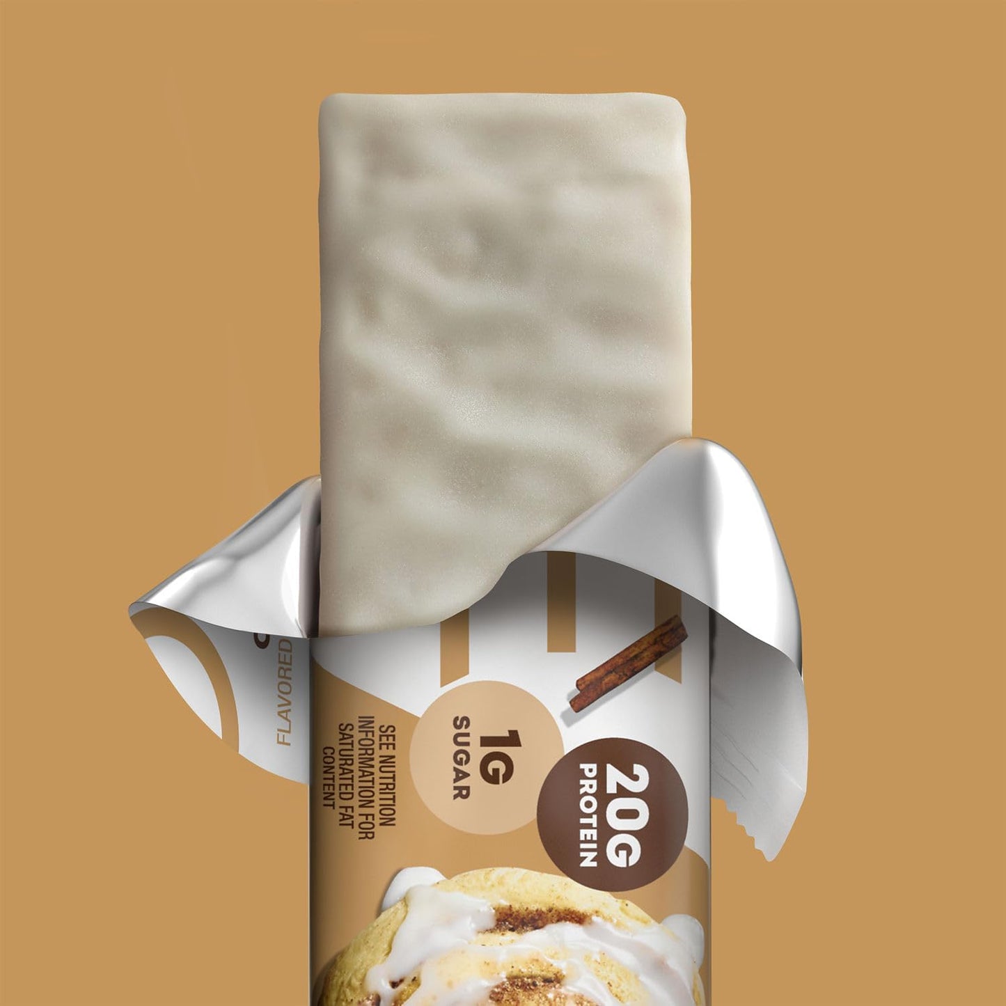 Gluten-Free Cinnamon Roll Protein Bars with 20g Protein and 1g Sugar - Pack of 12