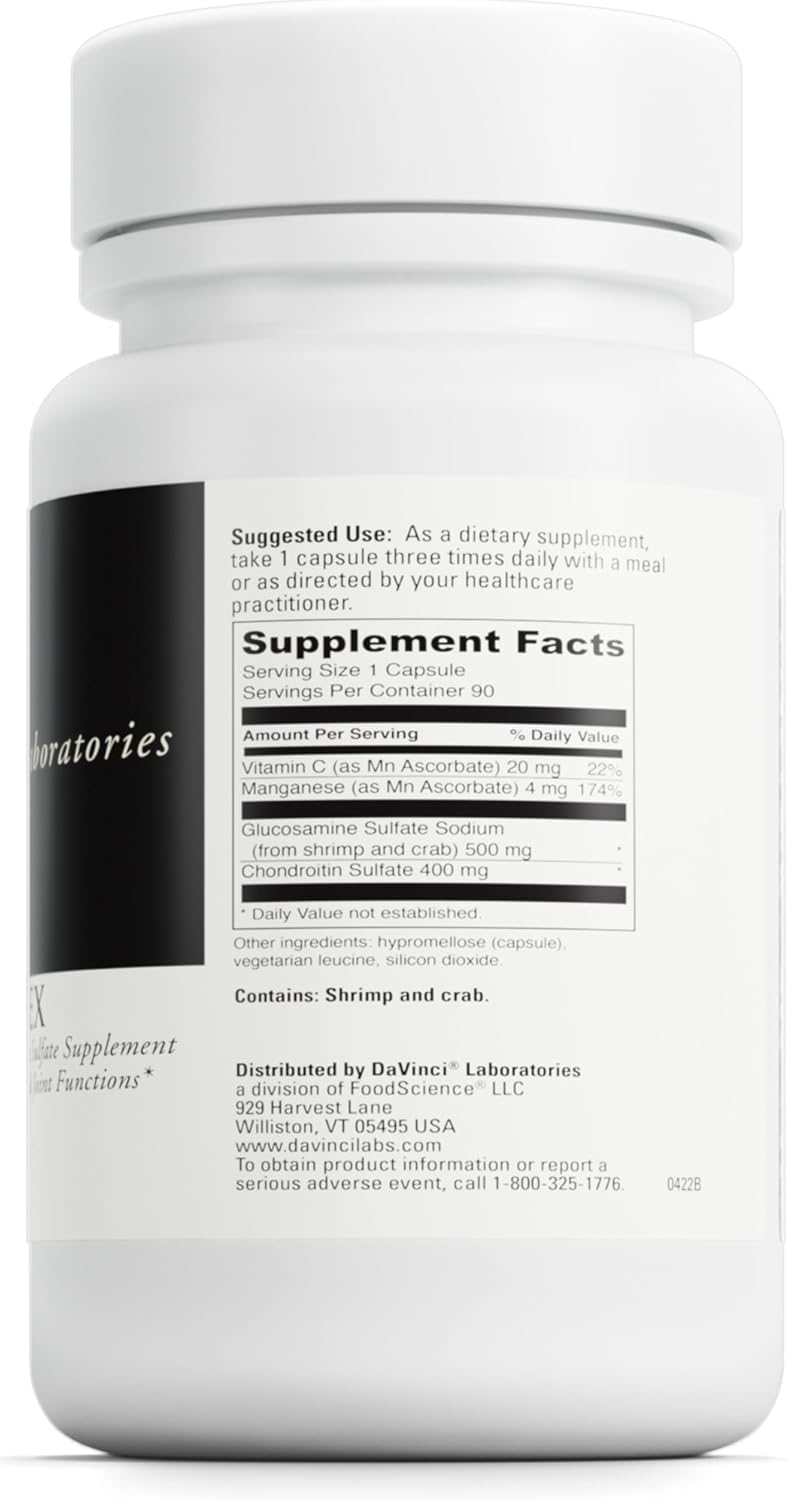 Gluten-Free DaVinci Labs Natural Flex Joint Support Supplement with Glucosamine & Chondroitin - 90 Capsules