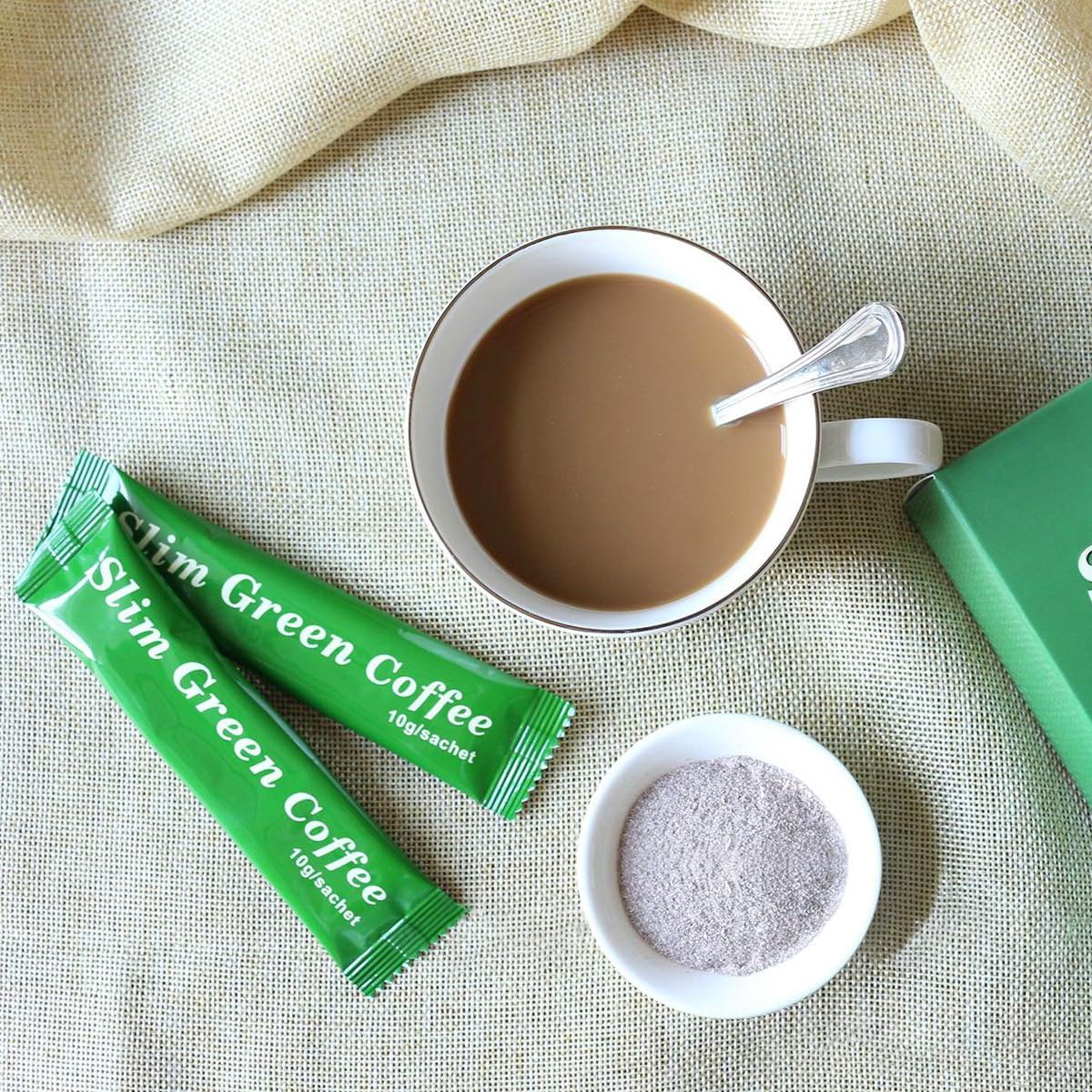 Gluten-Free Green Coffee Bean Extract Powder with 10 Natural Health Blends - 180g (18 Sachets)