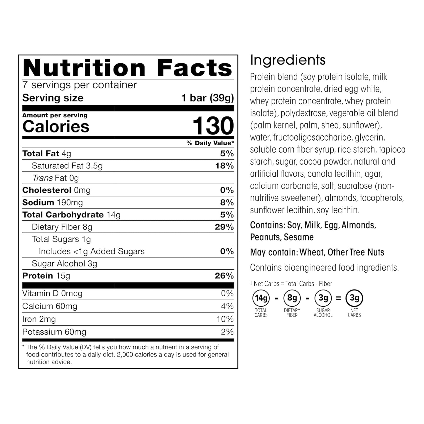 Gluten-Free Keto Protein Fiber Bar, Fluffy S'more Crisp, Low Carb (7ct) by WonderSlim