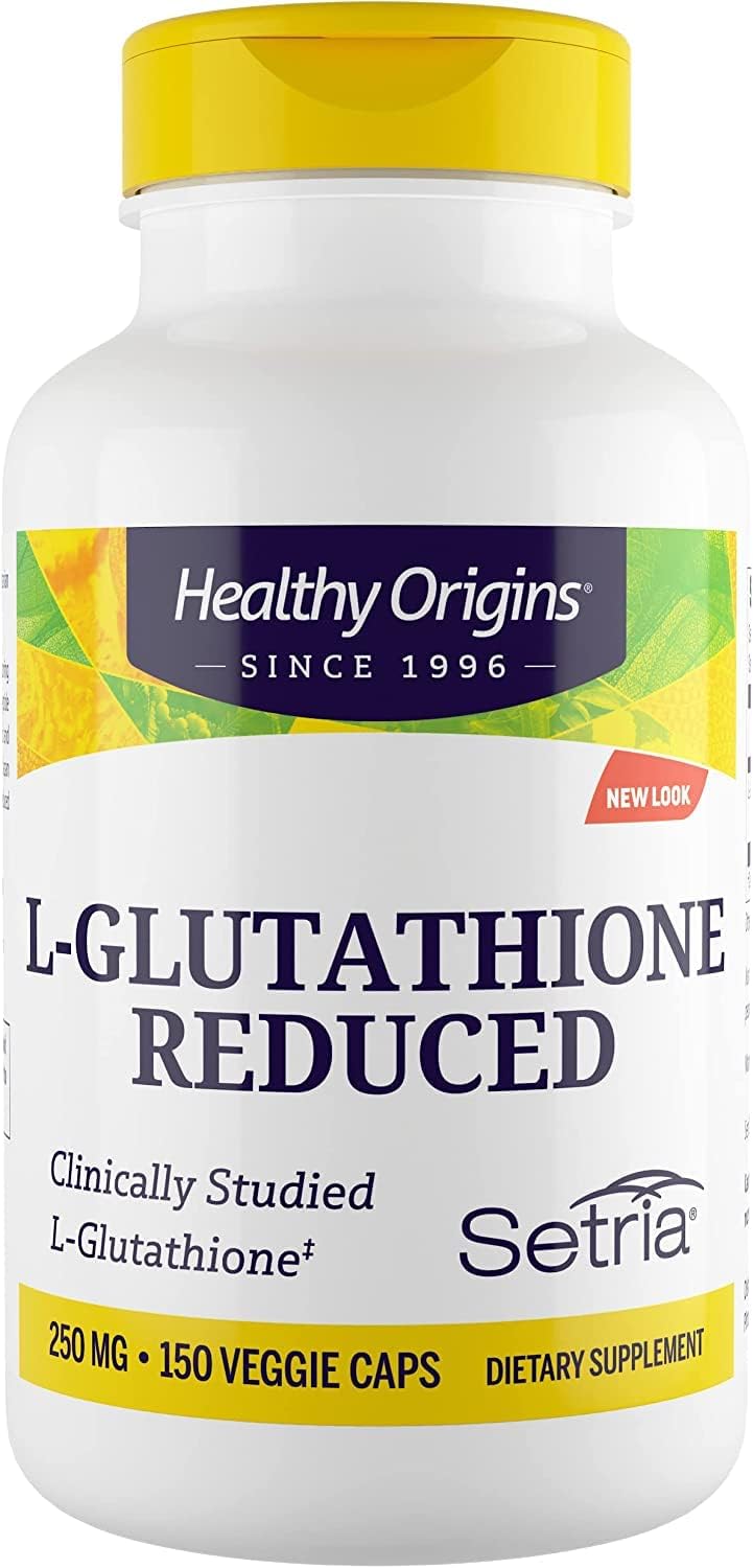 Gluten-Free L-Glutathione (Setria) Reduced 250mg Capsules - Immune & Antioxidant Support - Collagen Boost - 150 Veggie Caps