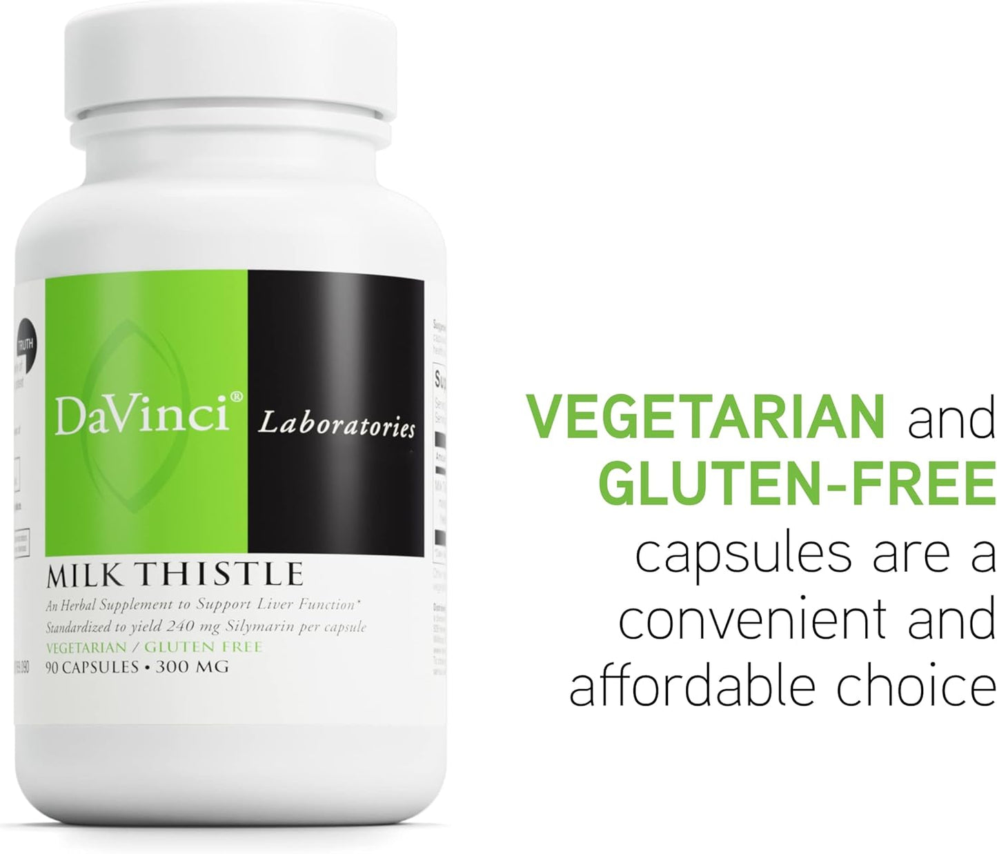 Gluten-Free Milk Thistle Supplement for Liver, Kidney, and Digestive Health - 90 Capsules