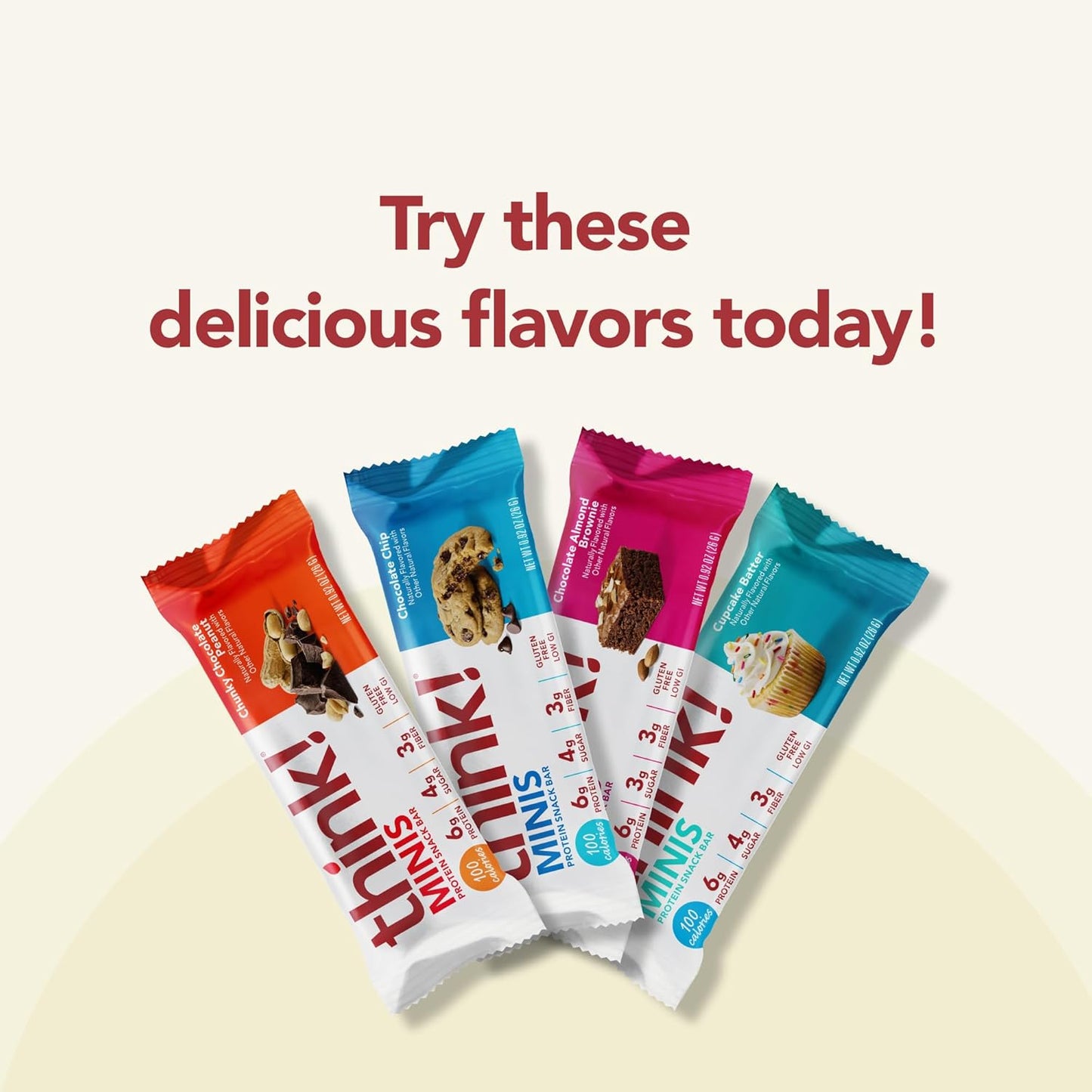 Gluten-Free think! MINIS Chocolate Chip Protein Snack Bars, 15 Count x 2 Pack