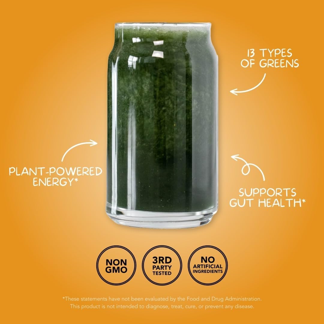 Gluten Free Tropical Greens Superfood Powder Mix with Chlorella & Spirulina - 30 Servings