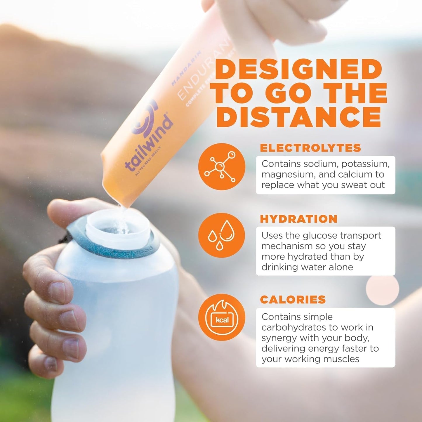 Gluten-Free Vegan Mandarin Electrolyte Sports Drink Mix Powder by Tailwind Nutrition - 50 Servings