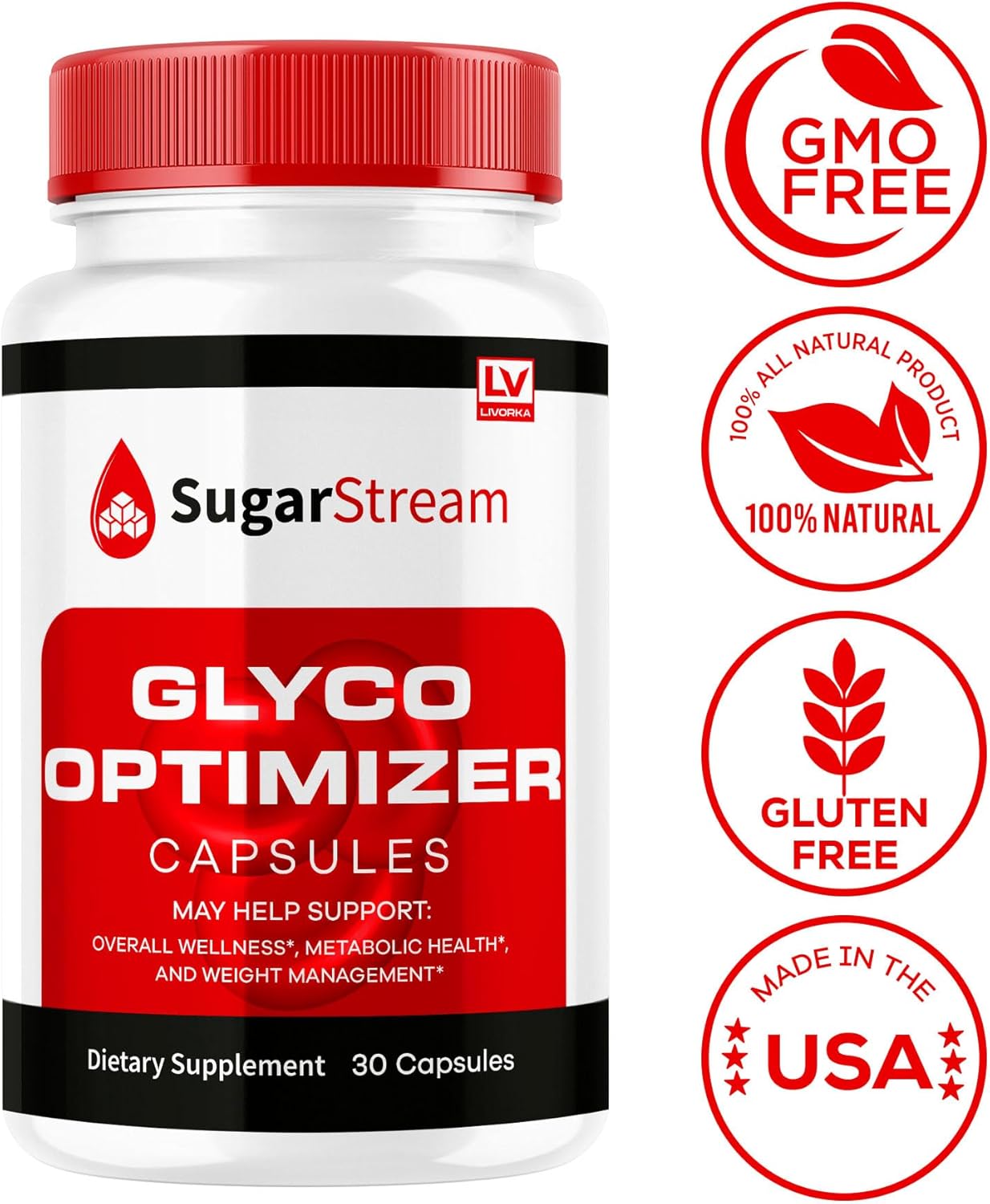 Glyco Optimizer Capsules for Blood Sugar Support - Advanced Formula with Vitamins - 30 Day Supply