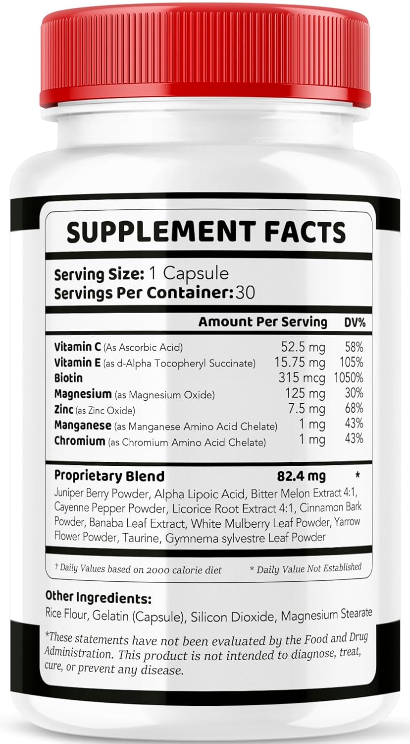 Glyco Optimizer Capsules for Blood Sugar Support - Advanced Formula with Vitamins - 30 Day Supply