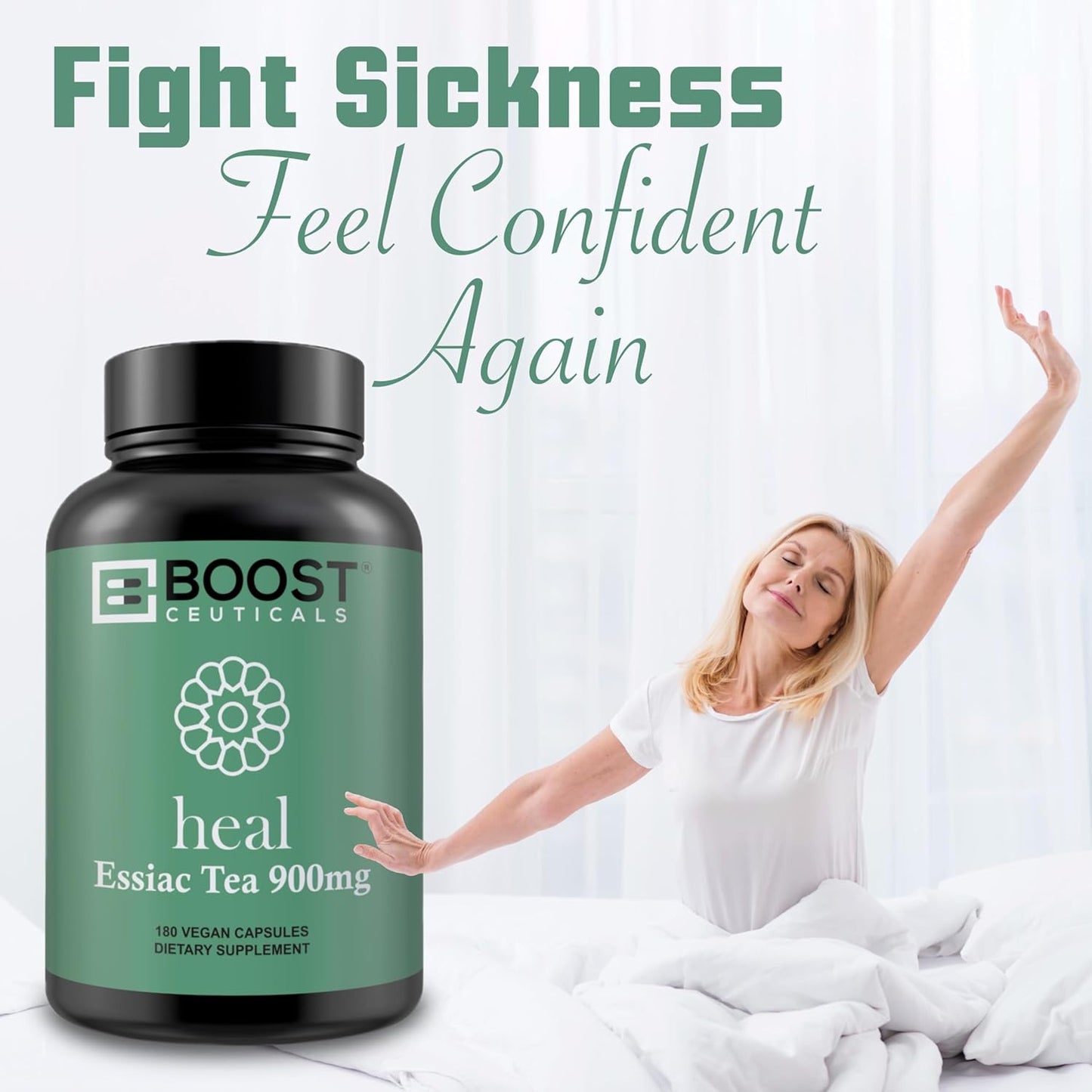 GMO-Free Vegan Essiac Tea Capsules - 180 Count, 900mg Per Serving for Immune Support by BoostCeuticals