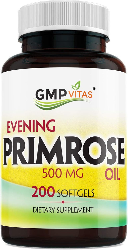 GMP Vitas Evening Primrose Oil for Smooth & Healthy Skin, Hormonal Balance Support - 1 Bottle