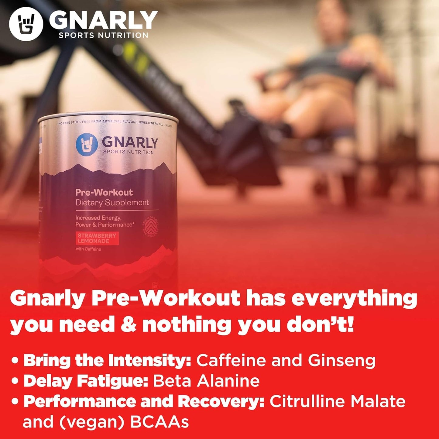 Gnarly Nutrition Preworkout Bundle: Strawberry Lemonade BCAAs & Lemon Lime Energy Boost - 25.4oz