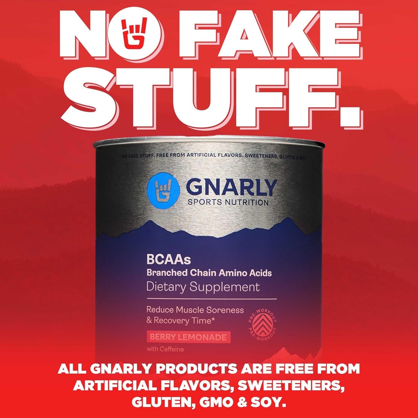 Gnarly Nutrition Preworkout Strawberry Lemonade & BCAAs Berry Lemonade Bundle