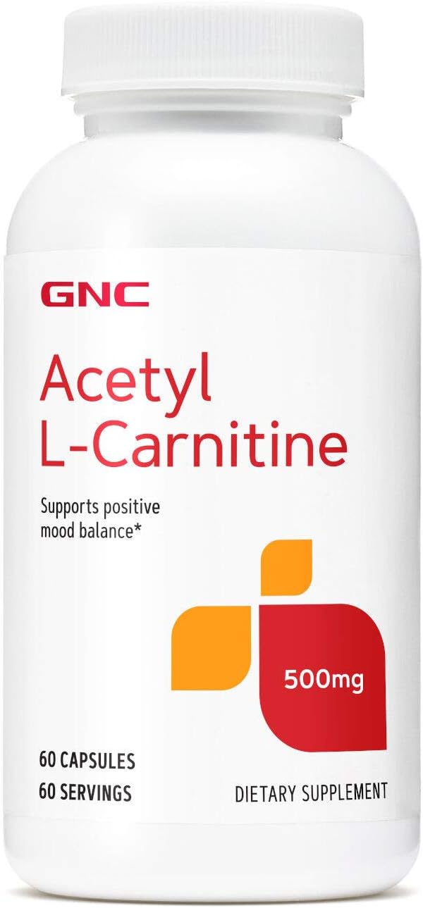 GNC Acetyl-L-Carnitine 500mg Capsules for Mood Balance - 60 Count