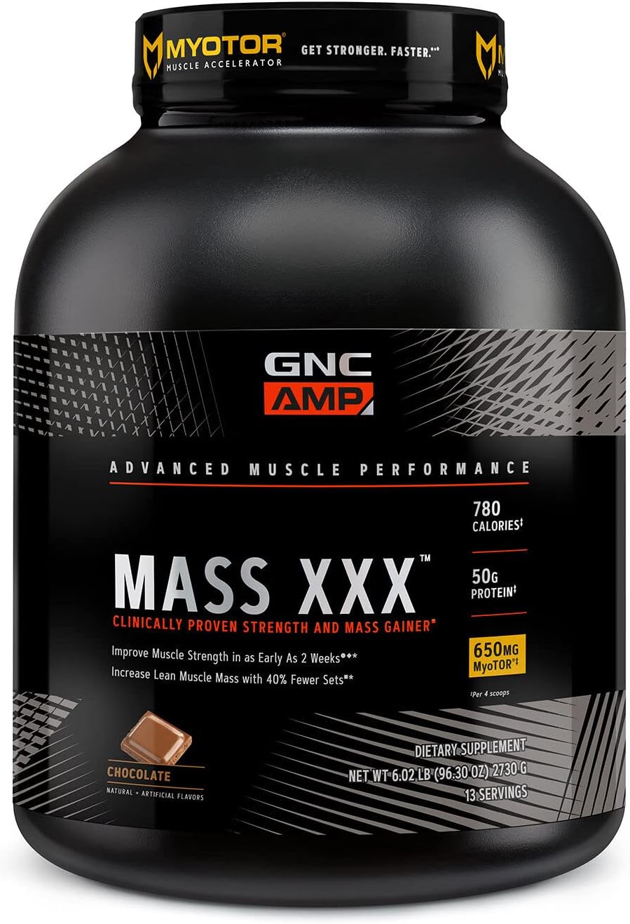GNC AMP Mass XXX Protein Powder for Muscle Building and Workout Support | Chocolate Flavor | 13 Servings