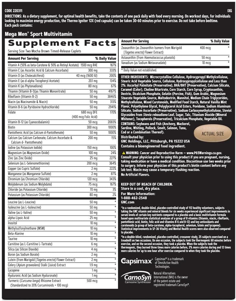 GNC AMP Men's Ripped Vitapak Program: Metabolism & Muscle Support - 30 Vitapaks