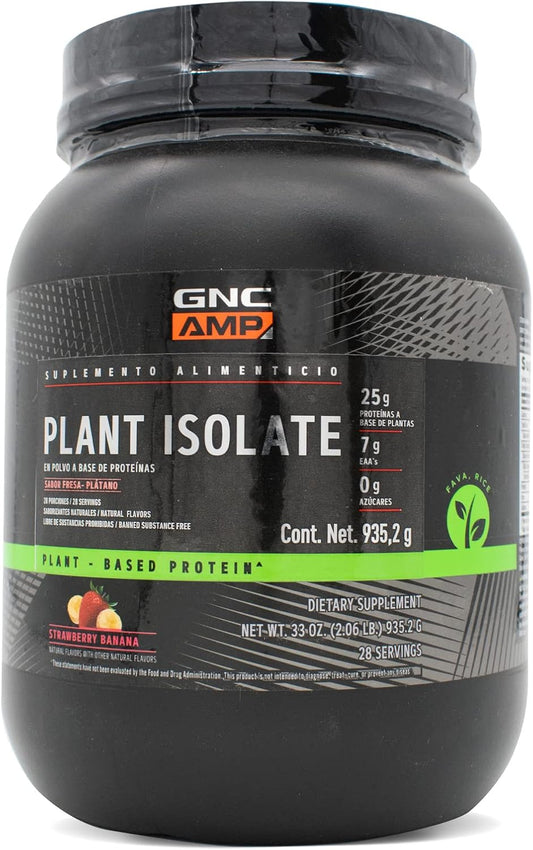 GNC AMP Vegan Nature-Based Protein: Strawberry Banana Flavor for Muscle Growth & Athletic Performance - 28 Servings