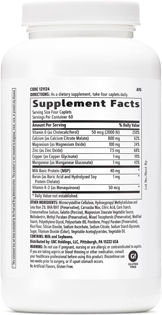 GNC Calcium Complete 800mg Supplement, Supports Bone Density, Enhances Absorption, 60 Servings