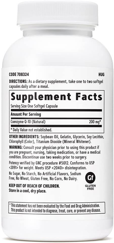 GNC CoQ10 200mg Supplement for Heart Health - 60 Servings