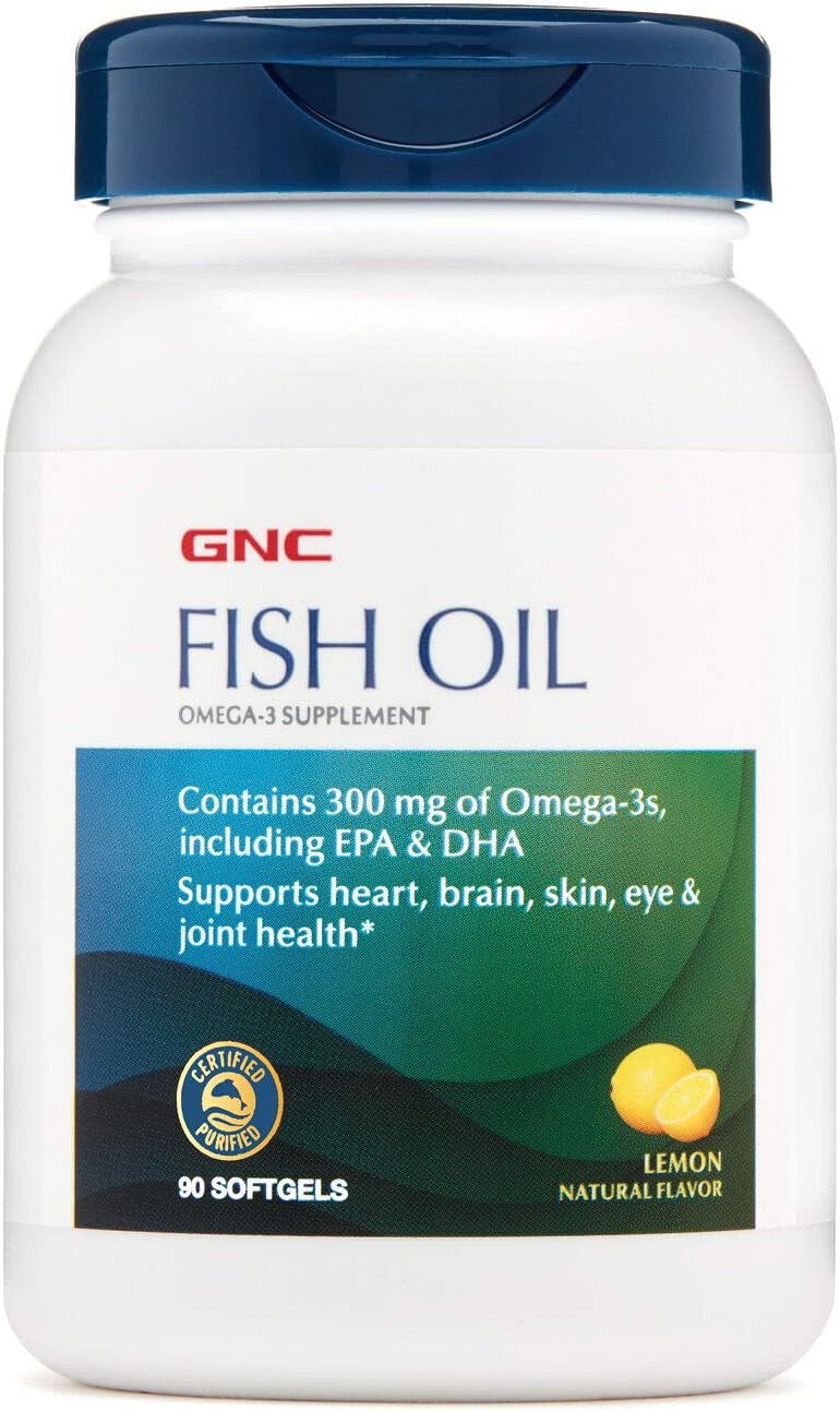 GNC Fish Oil Supplement - 90 Softgel Capsules for Heart Health and Joint Support