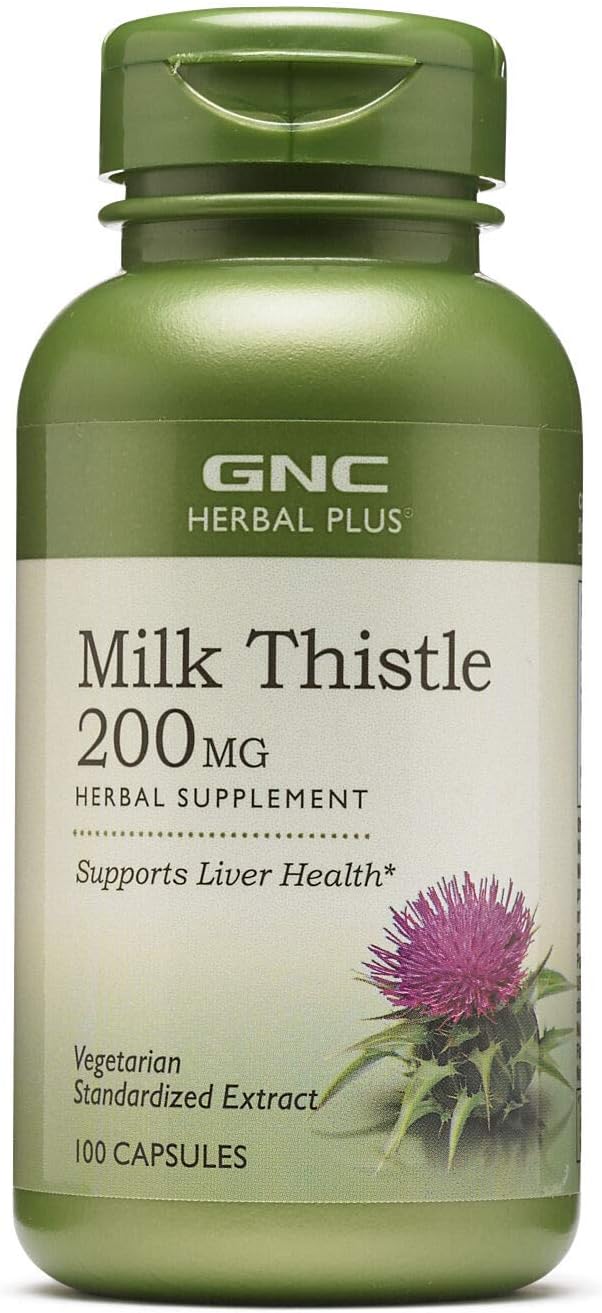 GNC Herbal Plus Milk Thistle Capsules - 200mg, 100 Vegetarian Capsules