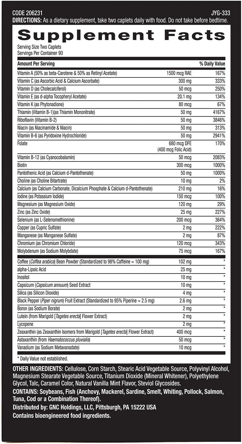 GNC Mega Men Energy & Metabolism Multivitamin - 180 Count for Boosted Energy, Metabolism, Antioxidants, and Calorie Burn
