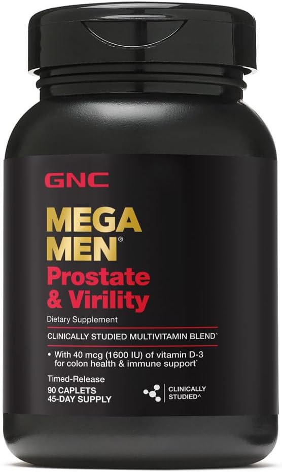 GNC Mega Men Prostate and Virility Caplets for Sexual and Prostate Health - 90 Count