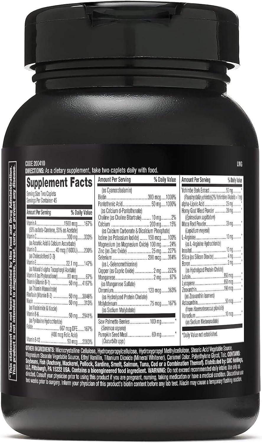 GNC Mega Men Prostate and Virility Caplets for Sexual and Prostate Health - 90 Count