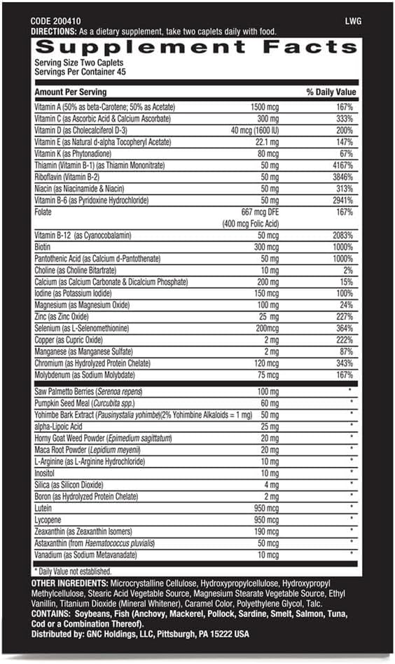 GNC Mega Men Prostate and Virility Caplets for Sexual and Prostate Health - 90 Count