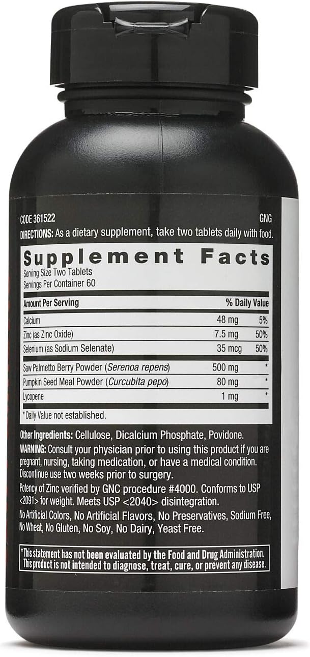 GNC Men's Saw Palmetto Formula: 120 Tablets for Healthy Prostate Function