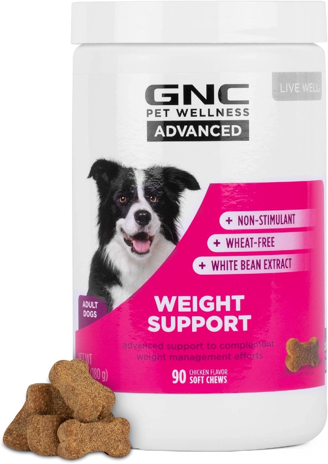 GNC Pets Advanced Weight Support Soft Chews for Adult Dogs - 90 Ct Chicken Flavor Weight Management Supplement