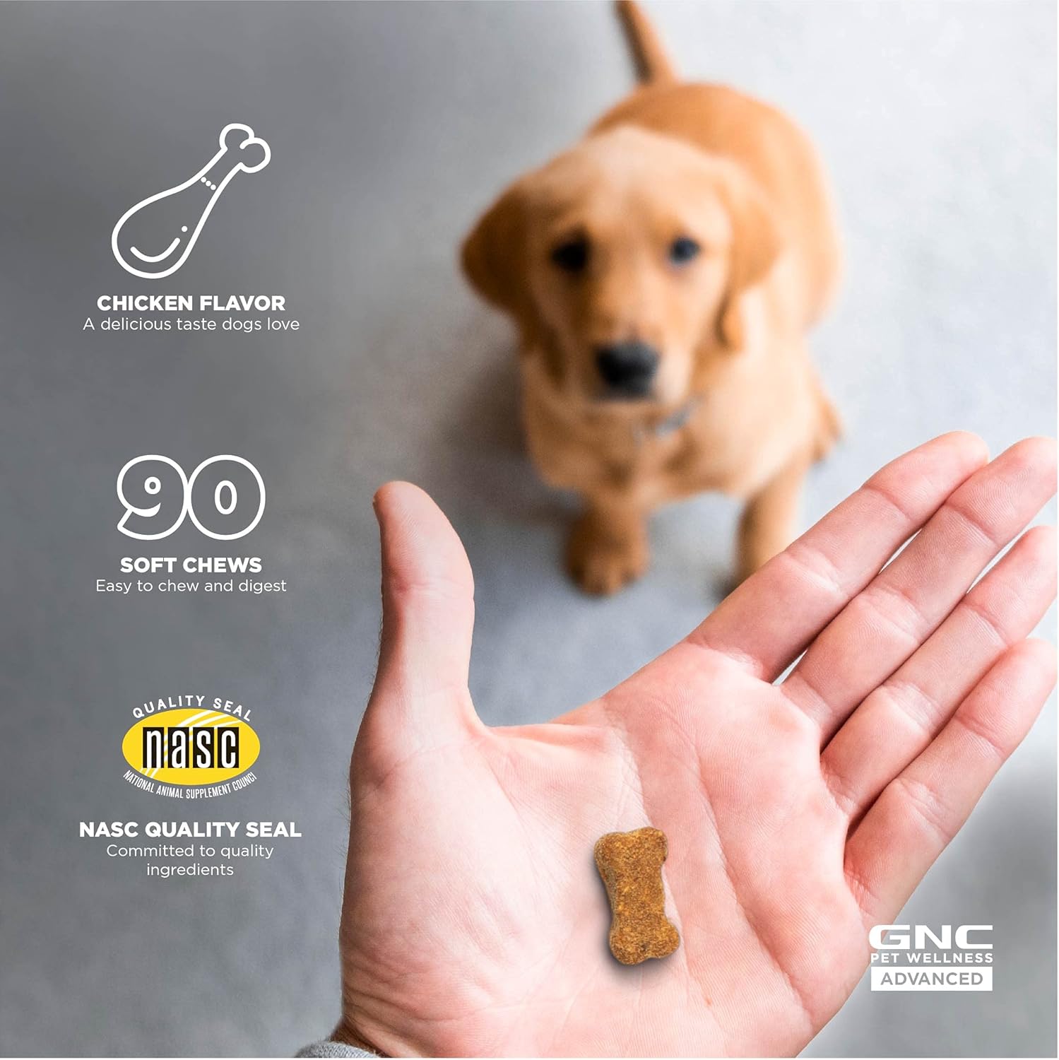 GNC Pets Advanced Weight Support Soft Chews for Adult Dogs - 90 Ct Chicken Flavor Weight Management Supplement