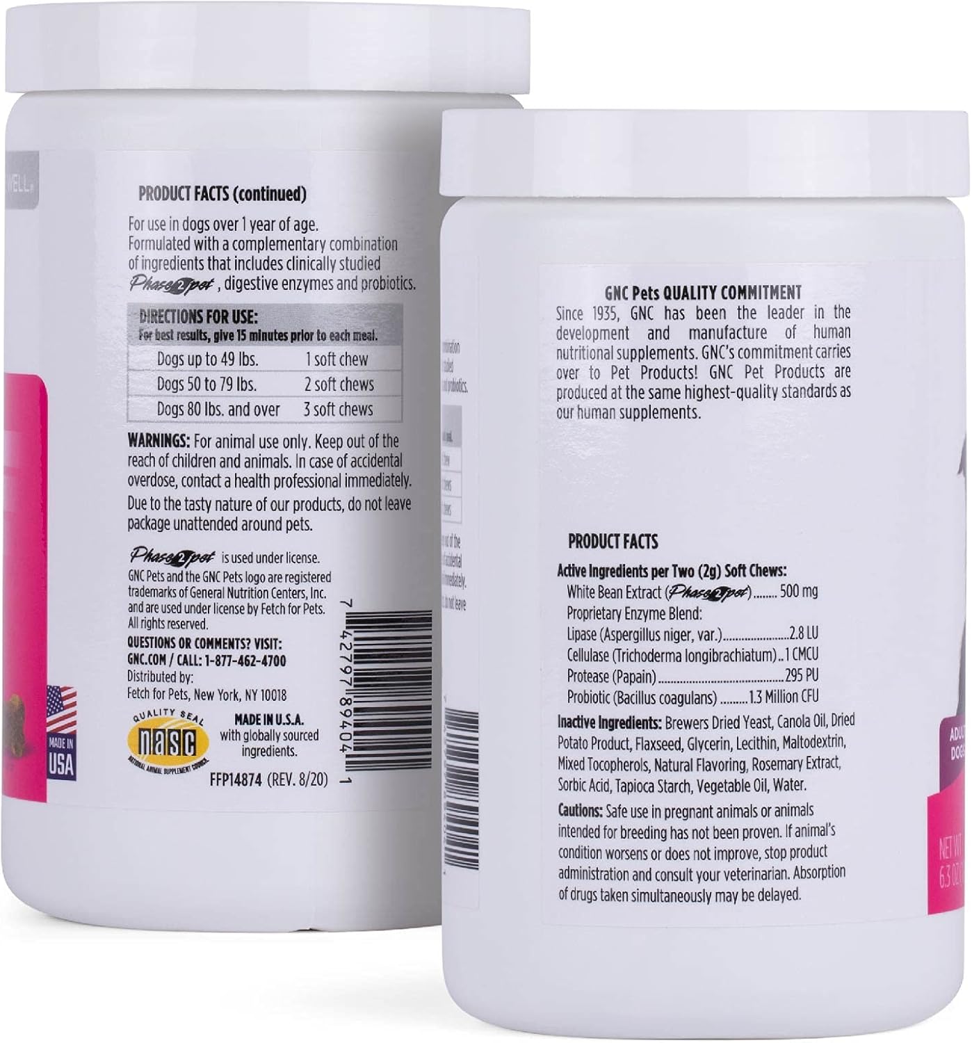 GNC Pets Advanced Weight Support Soft Chews for Adult Dogs - 90 Ct Chicken Flavor Weight Management Supplement