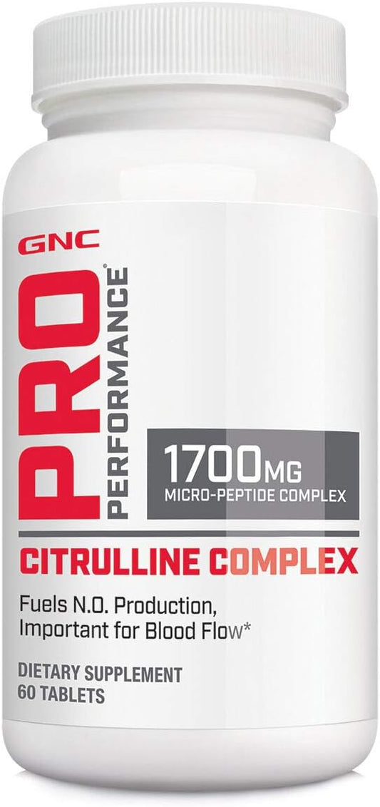 GNC Pro Performance Citrulline Complex 1700mg Tablets - Enhances Nitric Oxide Production for Healthy Blood Flow