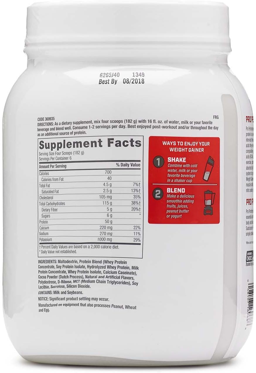 GNC Pro Performance Weight Gainer Protein Powder, Double Chocolate Flavor, 6 Servings - Build Muscle Mass & Tested for Banned Substances